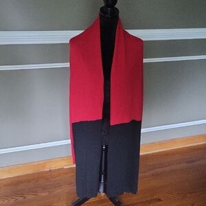 BLUE EARTH Red and Black Long Cardigan Size Small